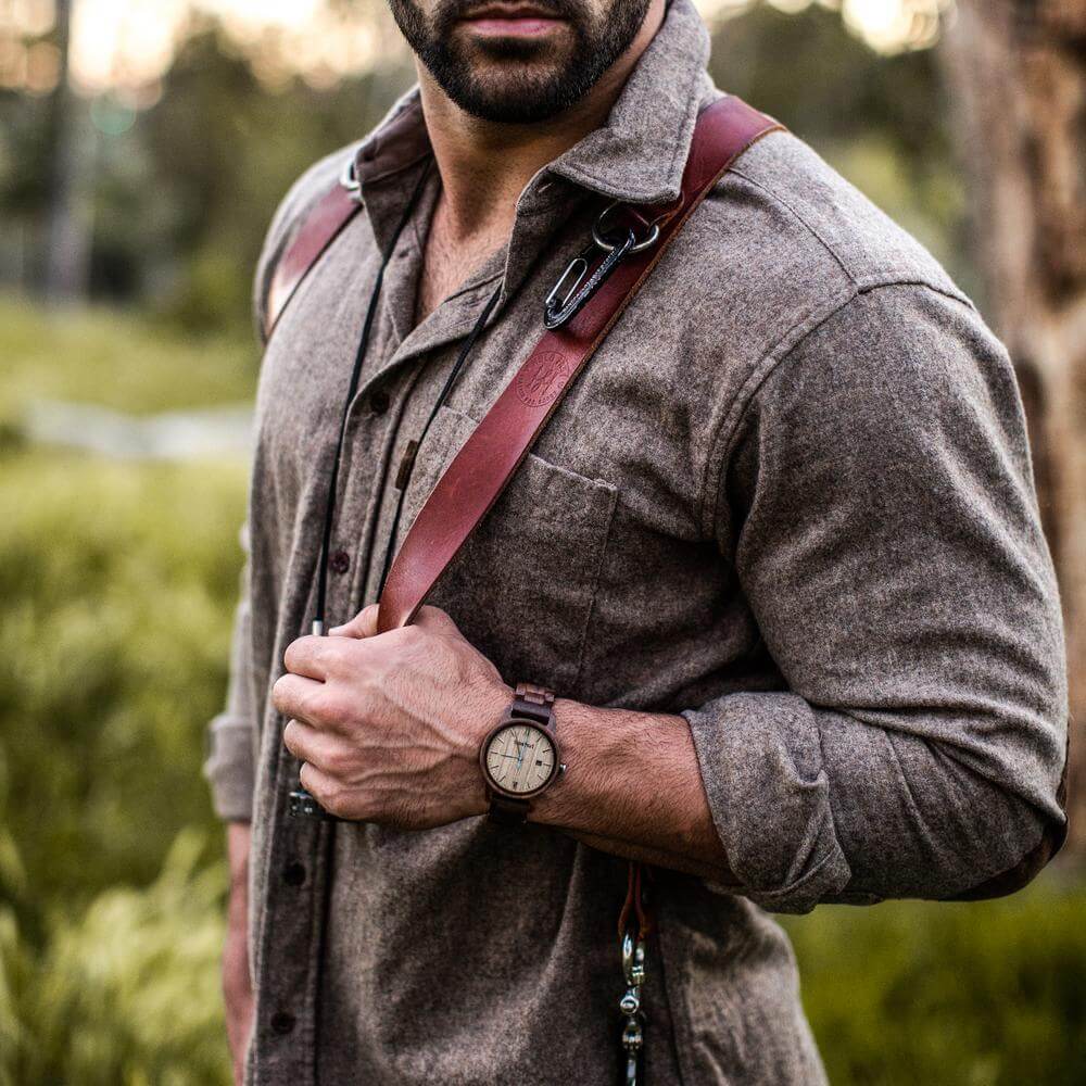Odyssey Cathaya Walnut Blue Men's Wooden Watch