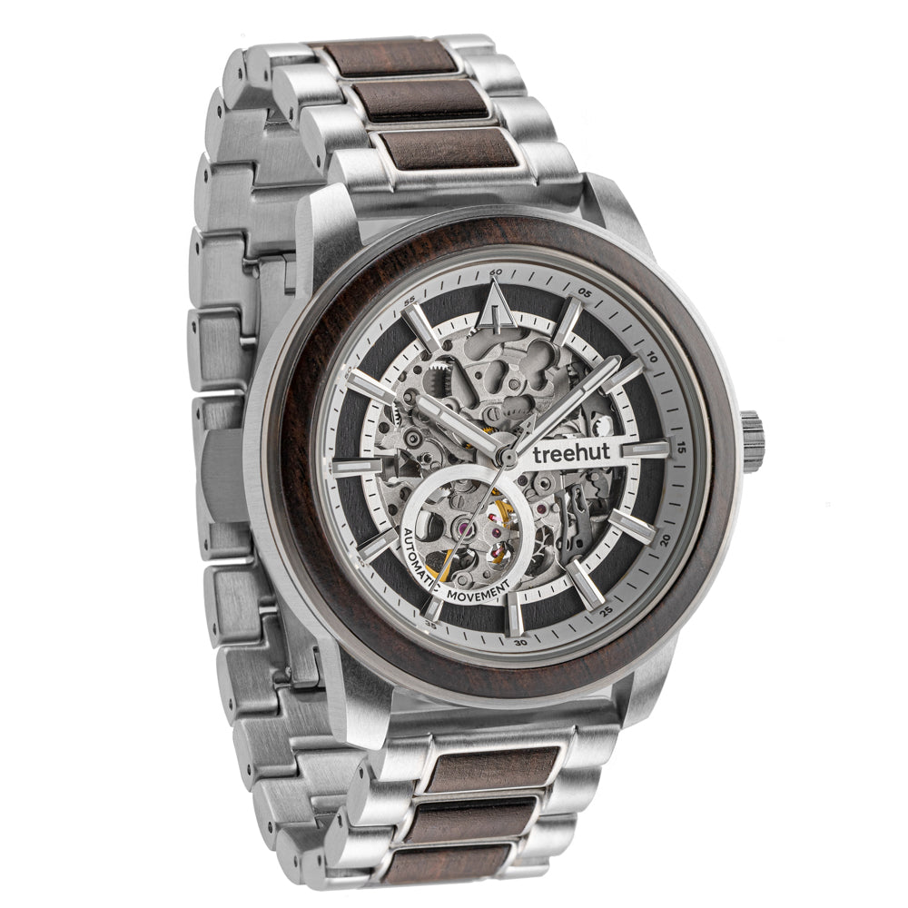 Immortal Ebony Automatic Stainless Steel Men's Wooden Watch