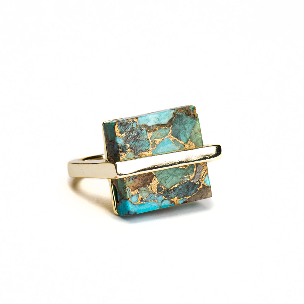 Amelia Turquoise Square Ring Women's Stone Ring