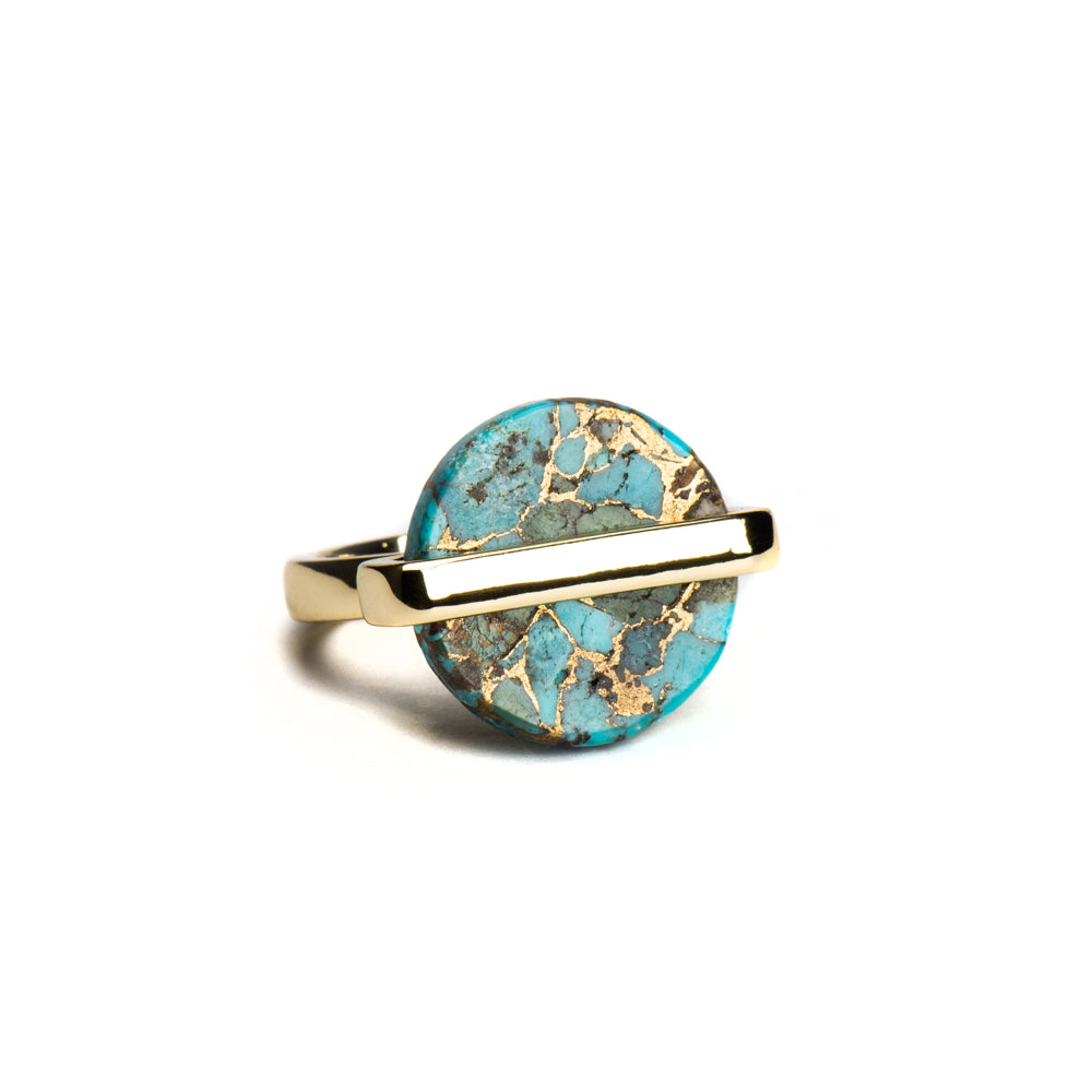 Amelia Turquoise Round Ring Women's Stone Ring