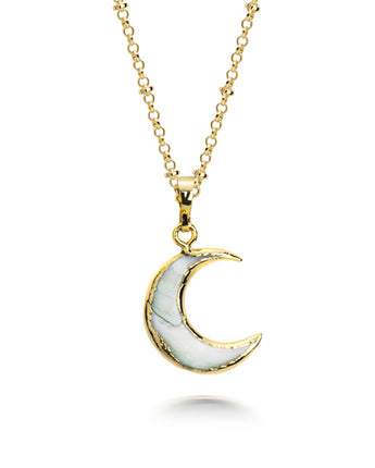 Crescent Moon Stone Necklace Women's Stone Necklace