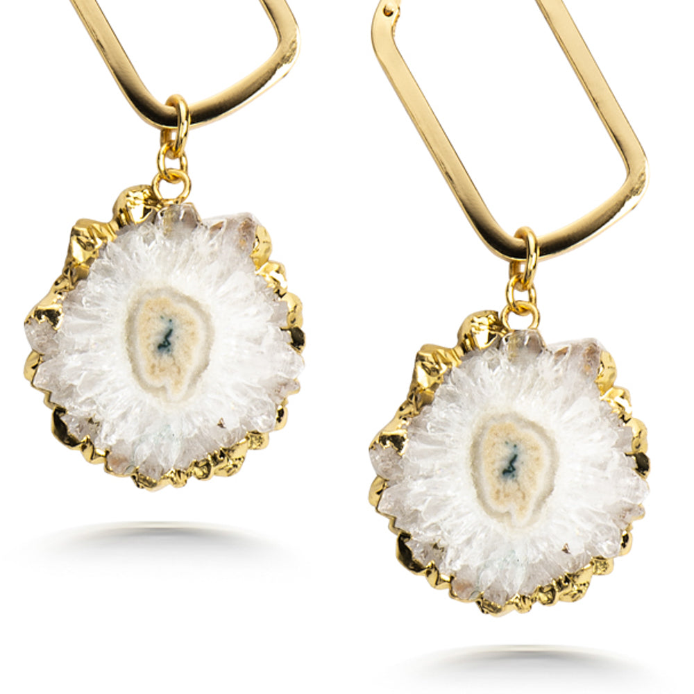 Geode Crystal Drop Earrings Women's Stone Earring