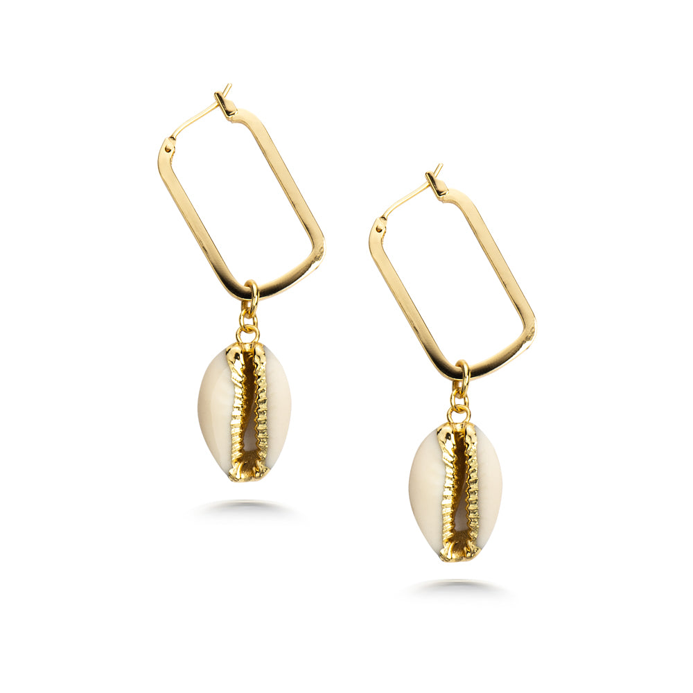 gold shell earrings