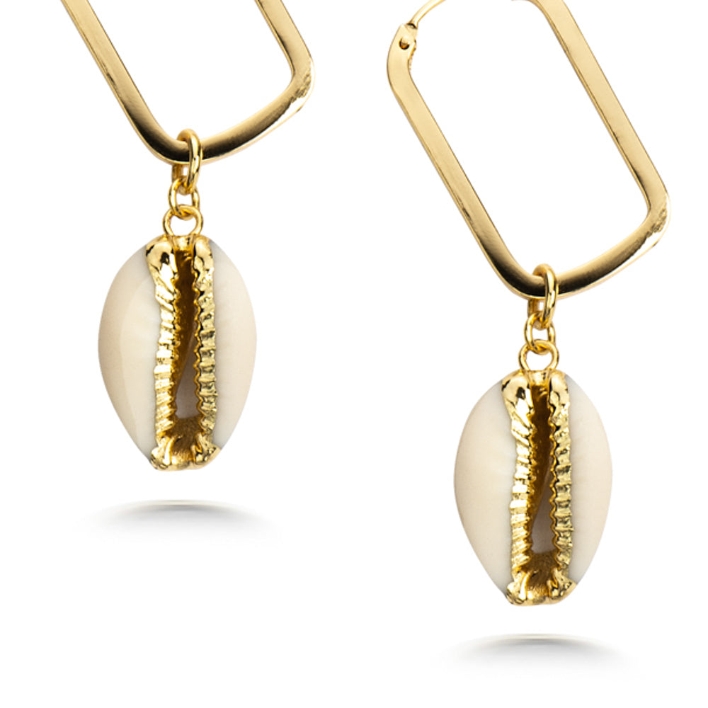 gold shell earrings
