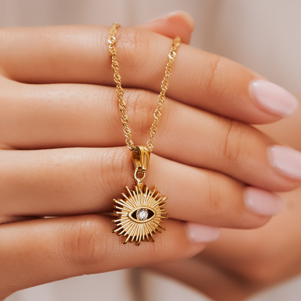 Sunray Evil Eye Necklace