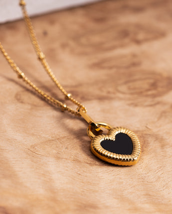 Treehut black heart necklace ball chain necklace 