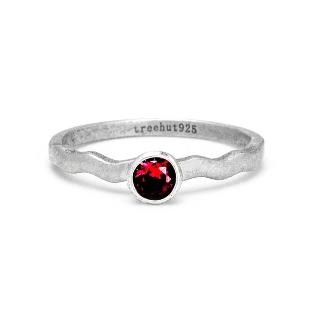 January Garnet Birthstone Ring Women's Stone Ring
