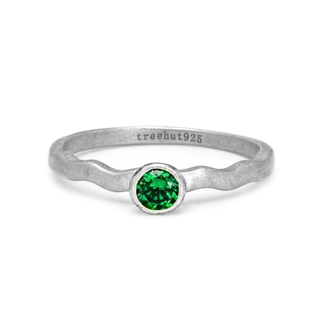 May Emerald Birthstone Ring Women's Stone Ring