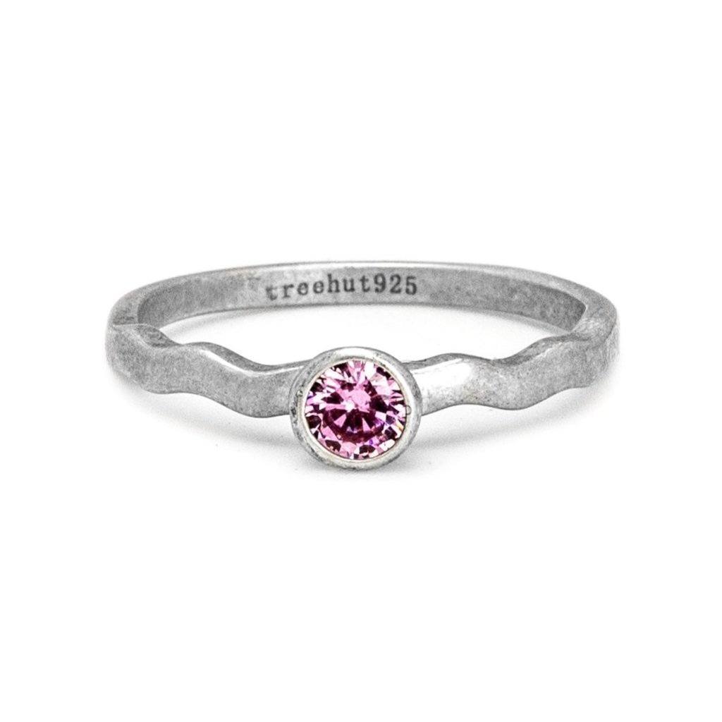 October Tourmaline Birthstone Ring Women's Stone Ring