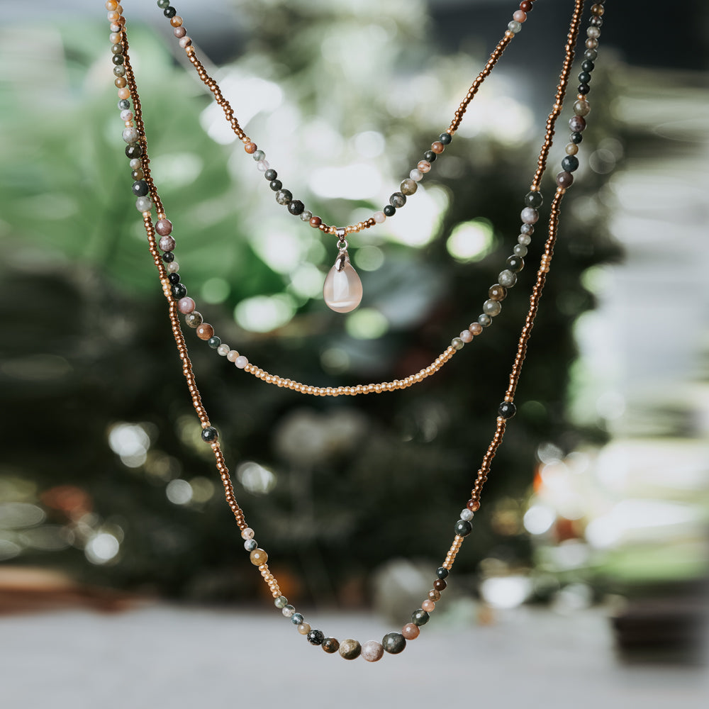 white stone necklace