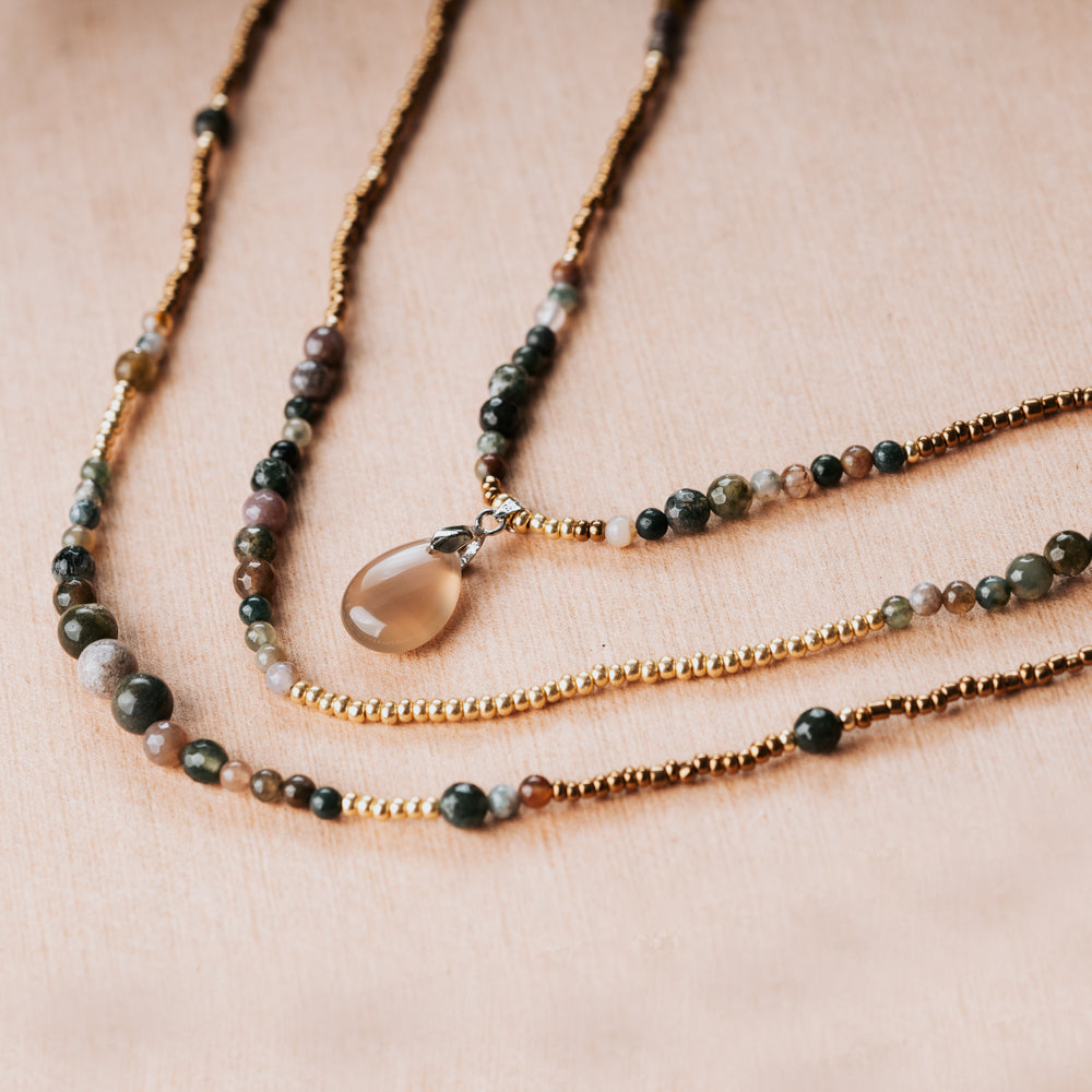 white stone necklace