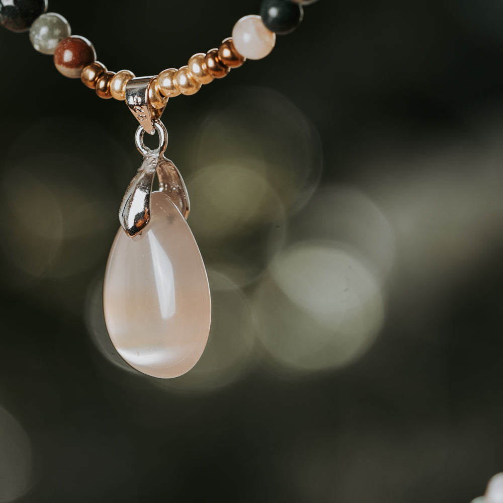 white stone necklace