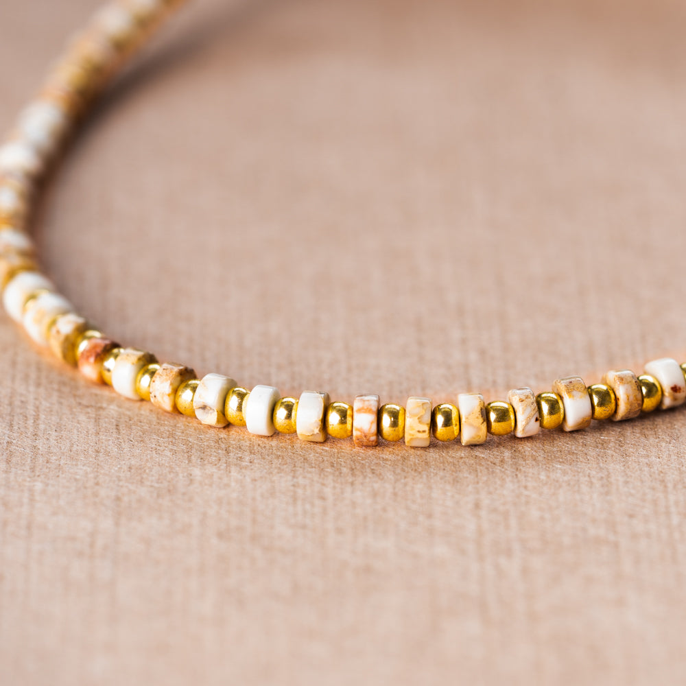 gold jasper bead necklace