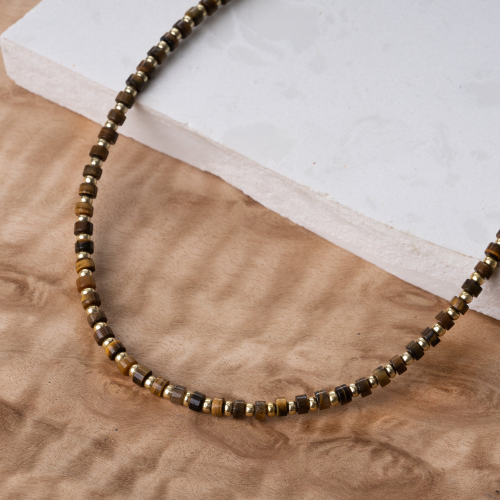 Treehut handmade natural tigers eye brown choker for her