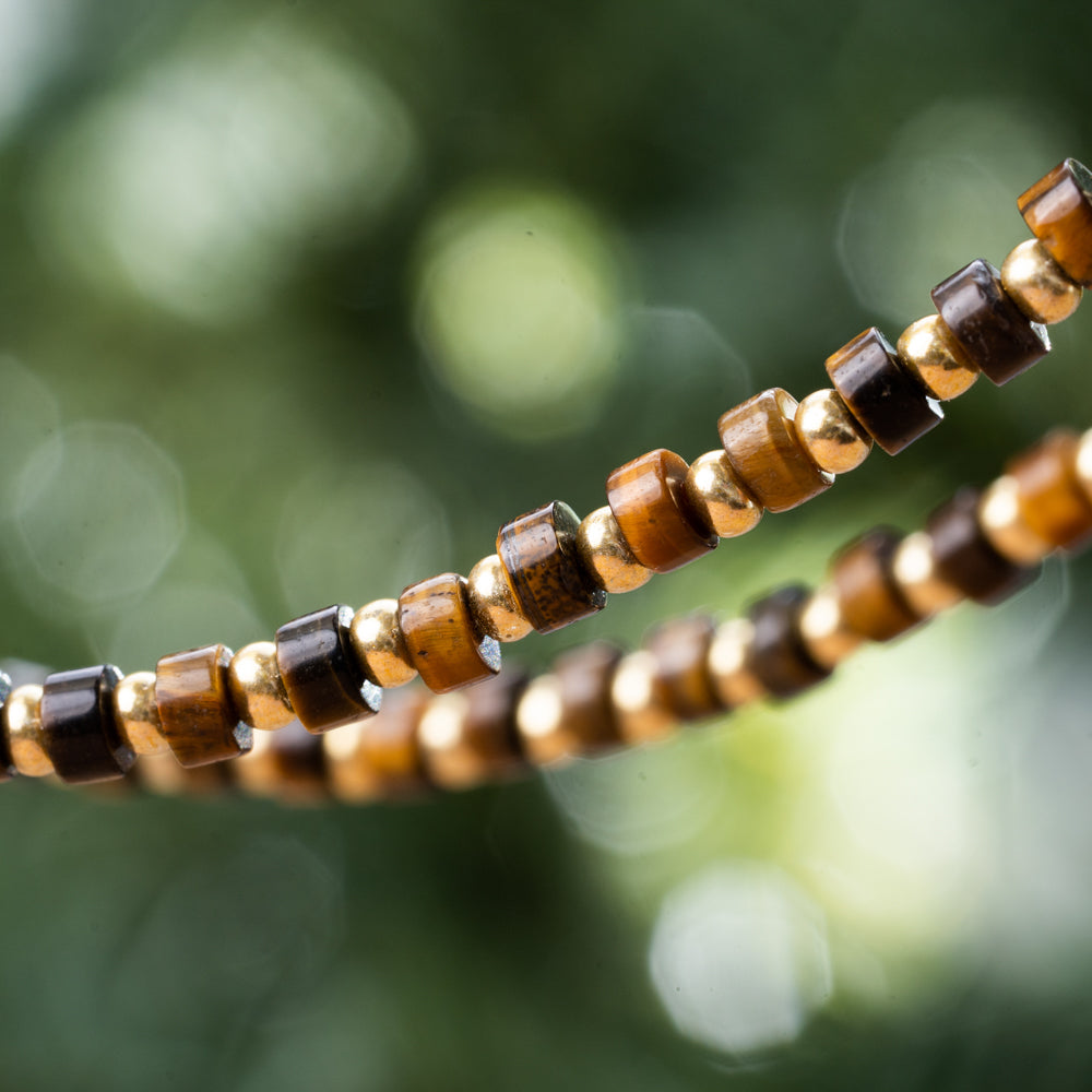 Treehut Natural Stone necklace with tigers eye stone