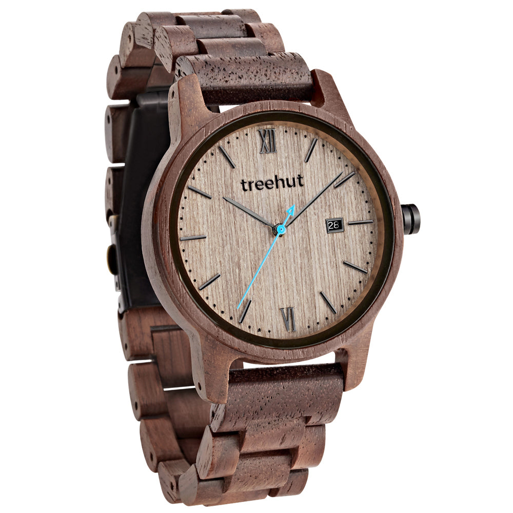 Odyssey Cathaya Walnut Blue Men's Wooden Watch