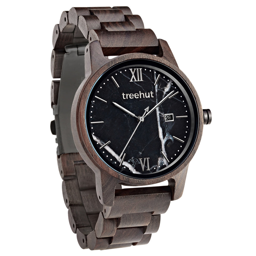 Odyssey Black Marble Ebony Men's Wooden Watch