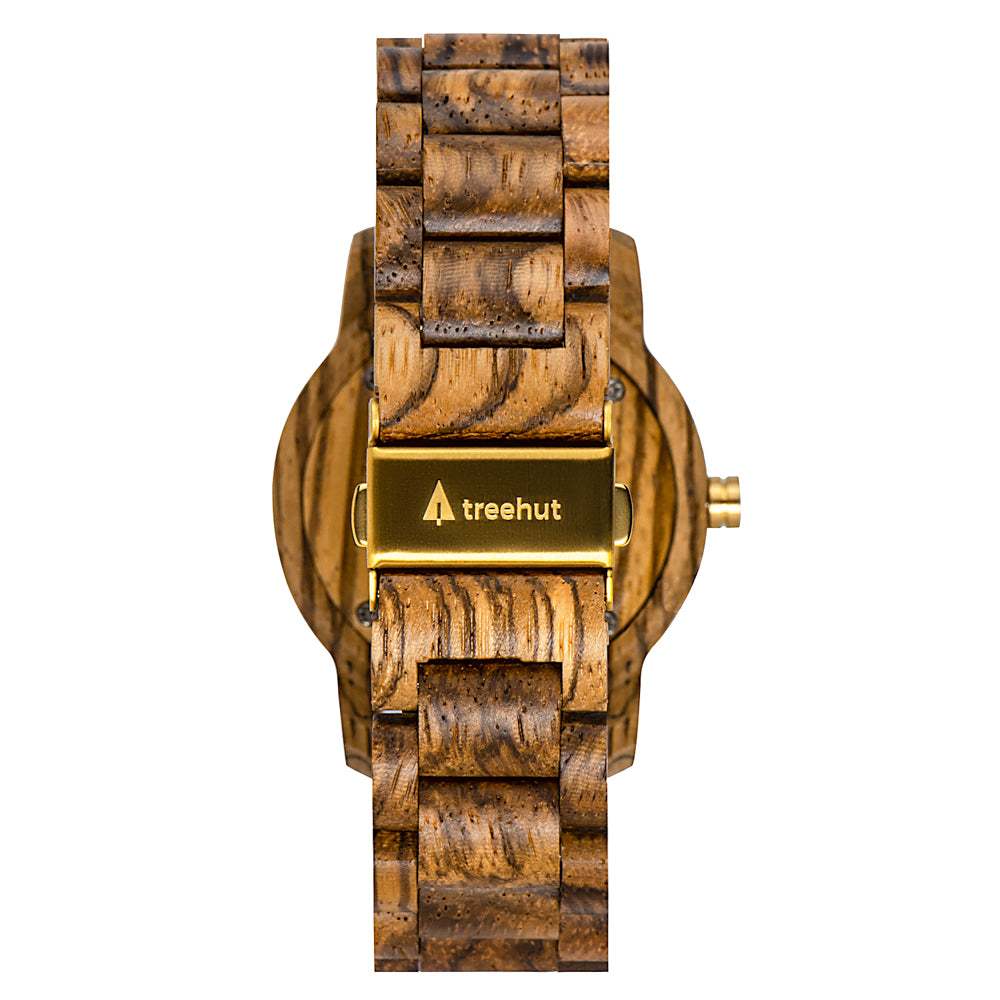 Odyssey Tiger Eye Zebrawood Men's Marble Wooden Watch