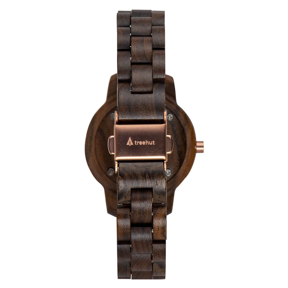 Odyssey Women's Ebony Marble Women's Wooden Watch
