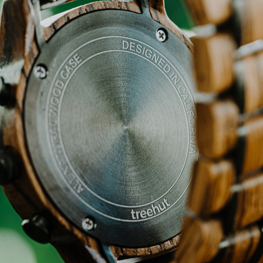 North Zebrawood Gunmetal Men's Chrono Wooden Watch