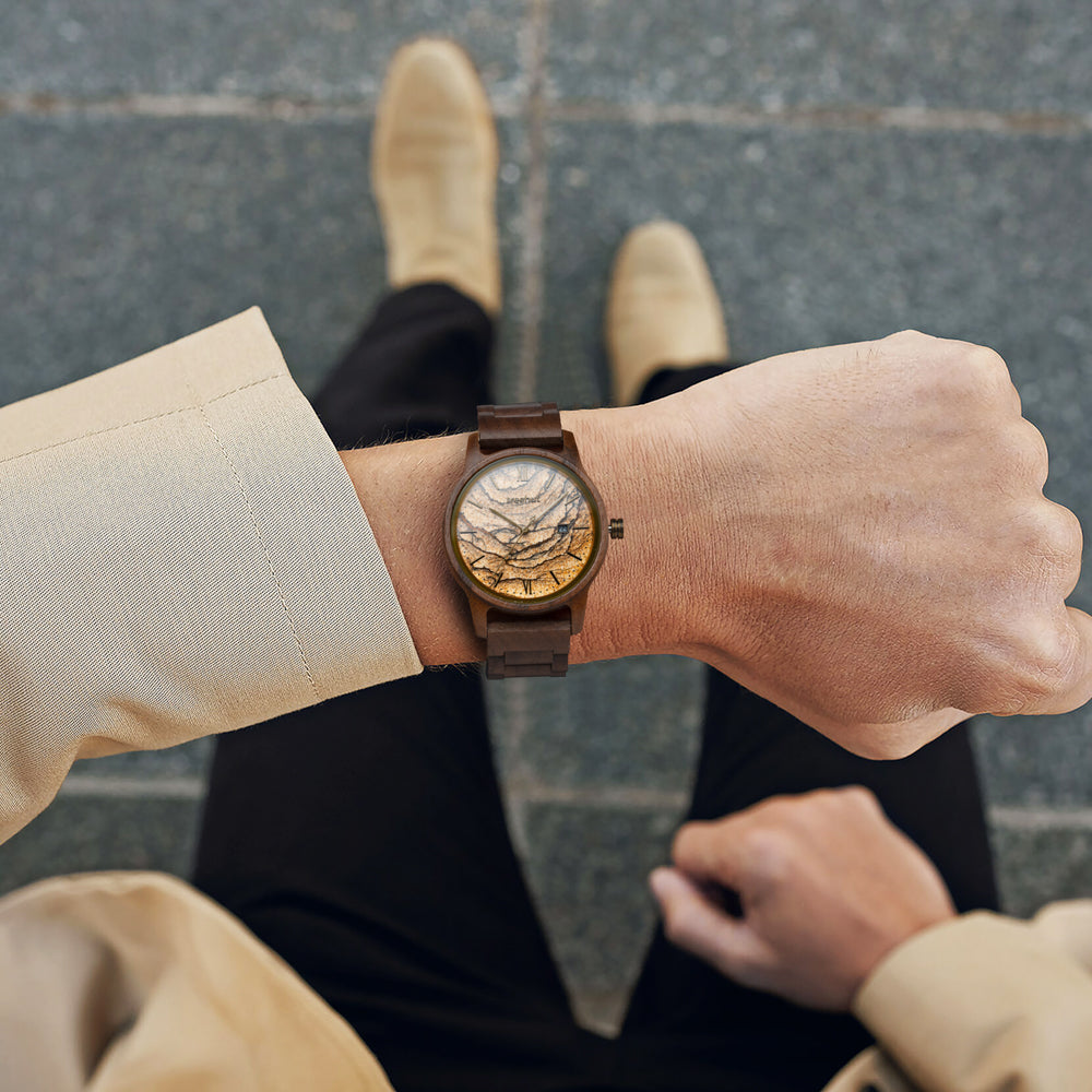 Odyssey Sandstone Walnut Copper Men's Wooden Watch