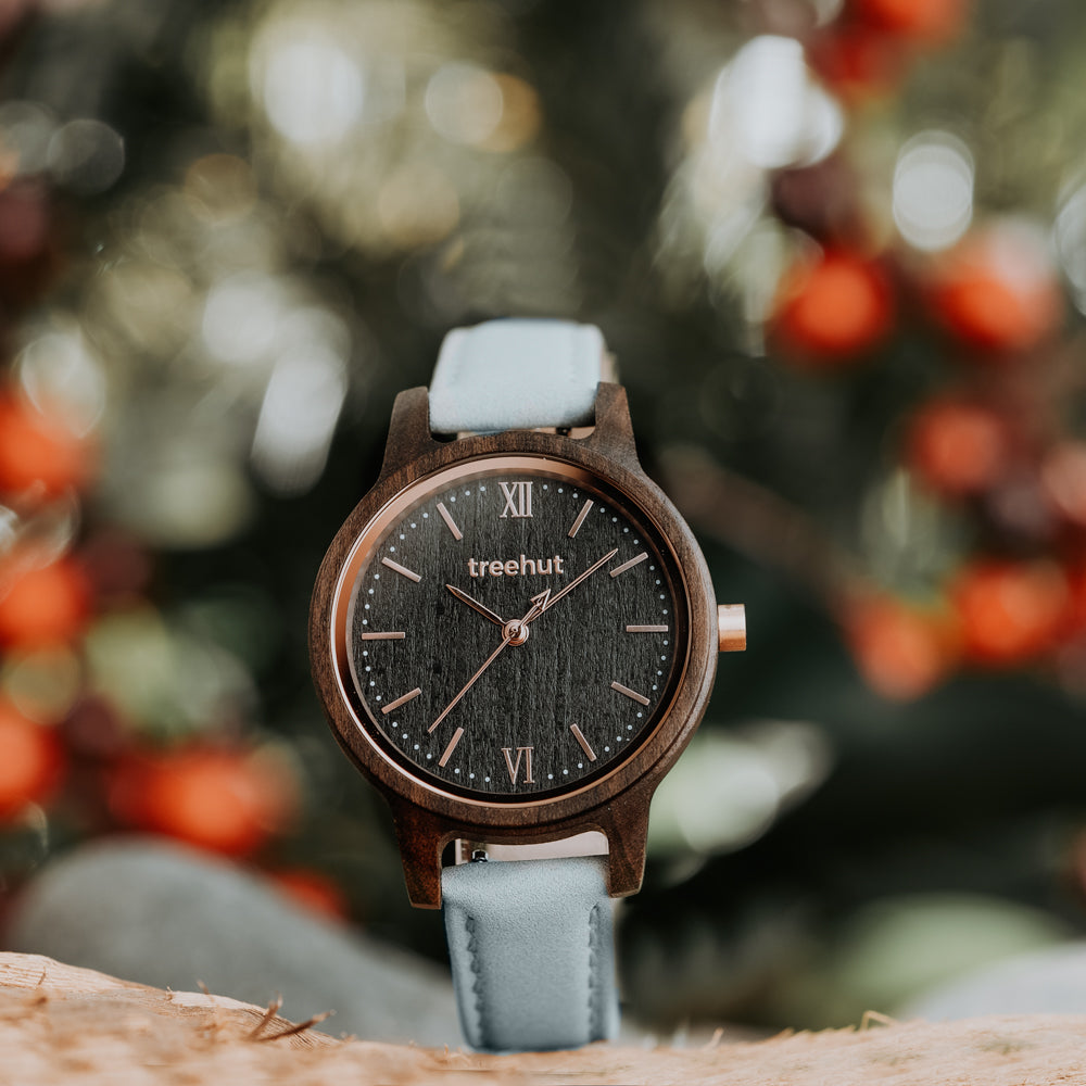 Odyssey Women's Ebony Grey Women's Wooden Watch