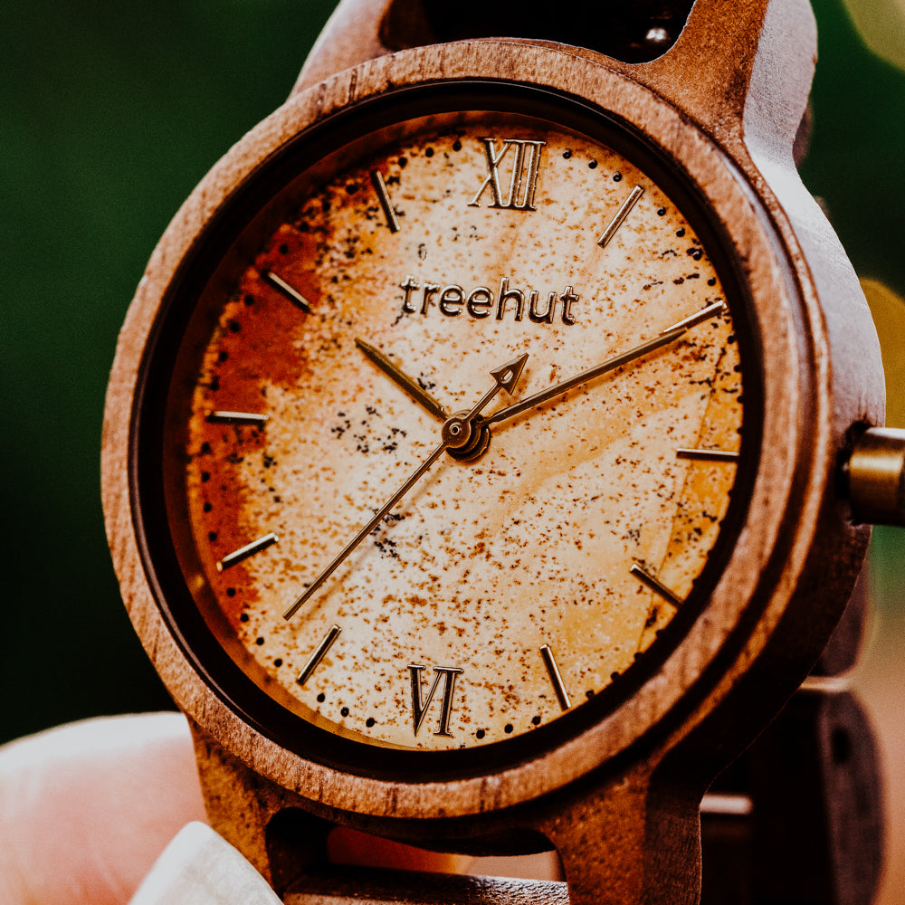 women’s wooden watches with marble dial