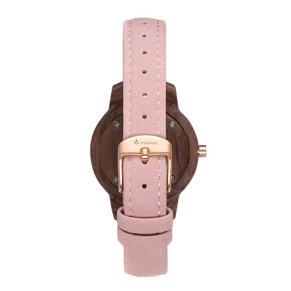 Odyssey Women's Walnut Pink Women's Wooden Watch
