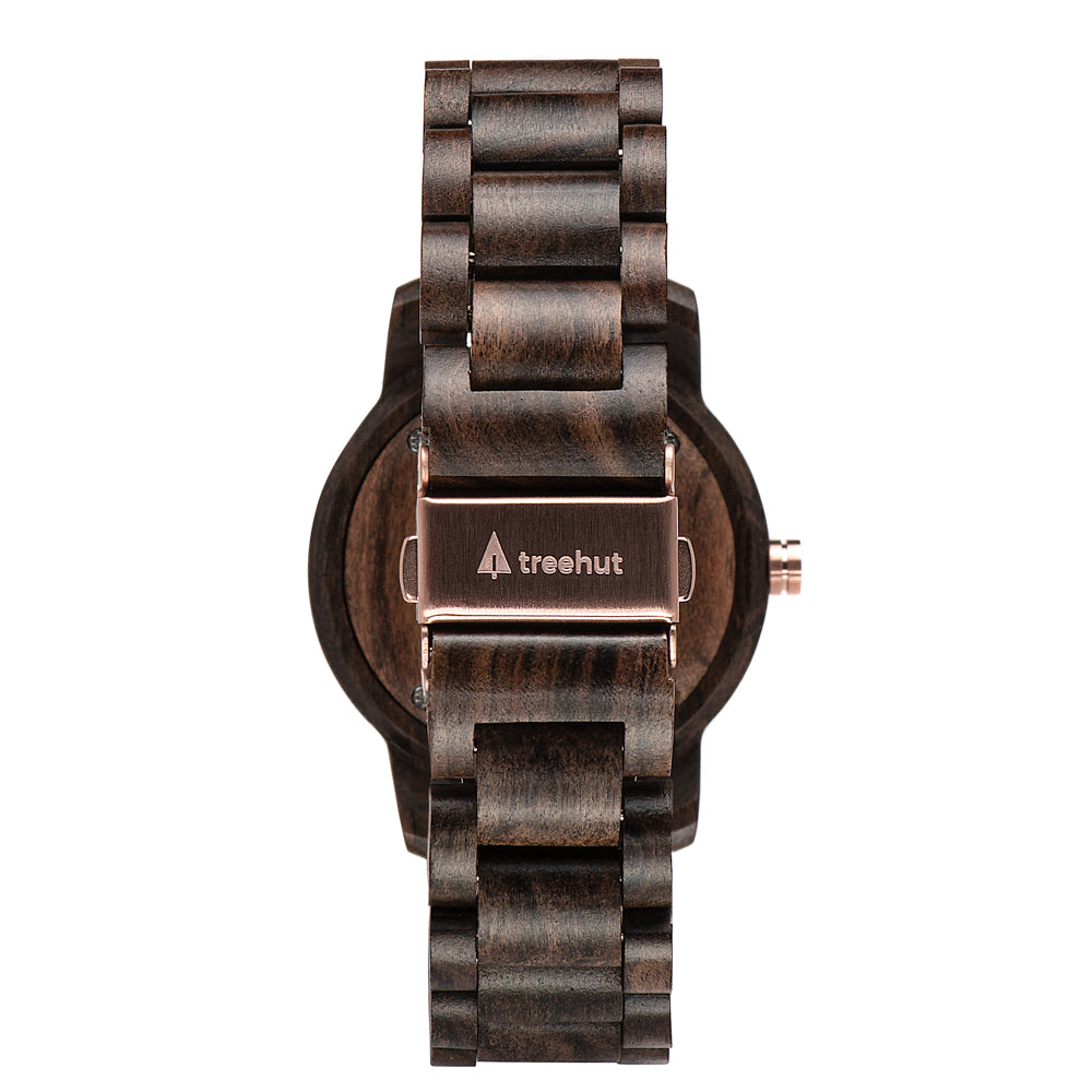 Odyssey Marble Ebony Rose Gold Men's Wooden Watch