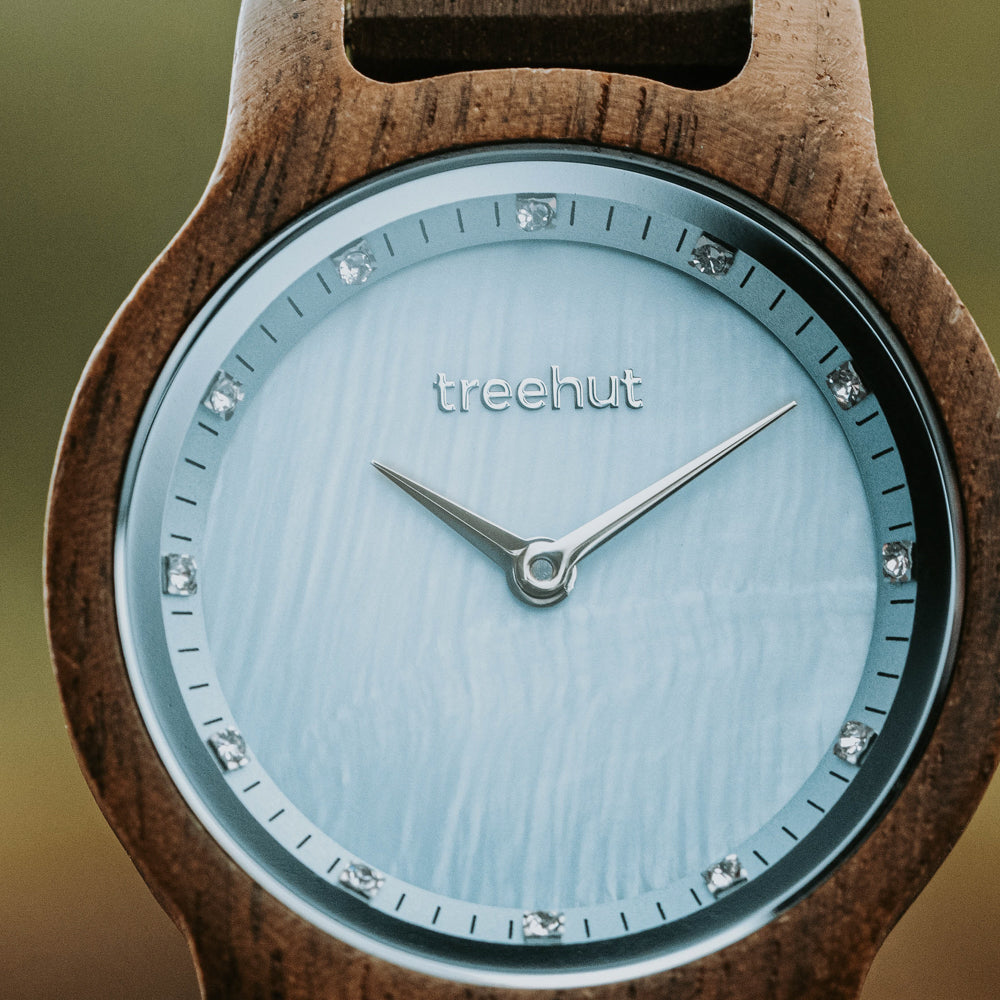 Pearl Petite Walnut Sky Women's Wooden Watch