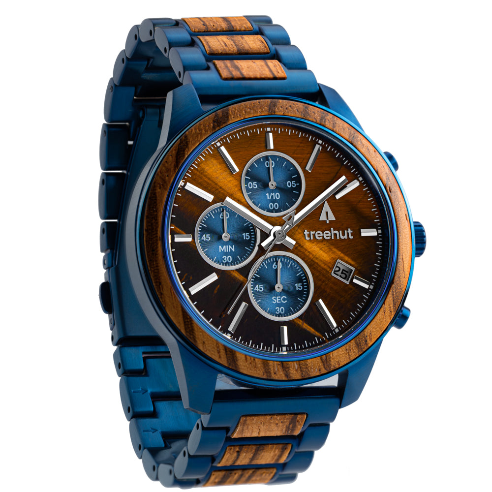 Quest Tiger Eye Zebrawood Men's Wooden Watch