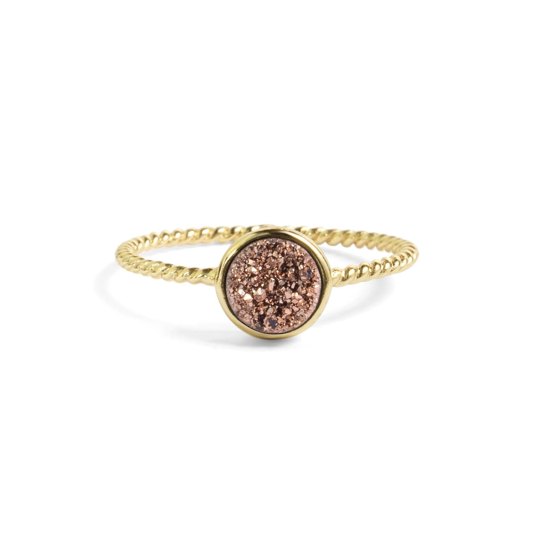 Rose Gold Druzy Ring