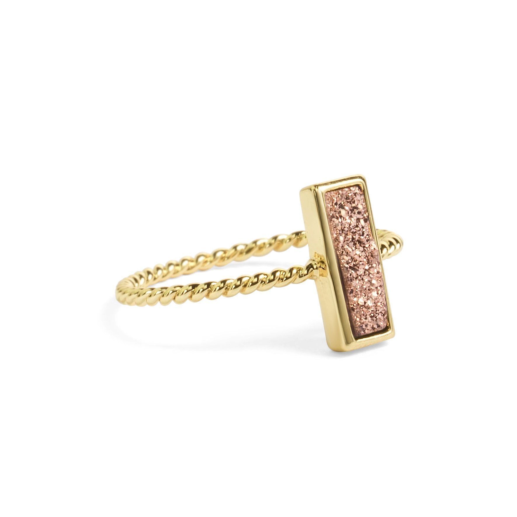 Tall Rose Gold Stacking Ring Women's Stone Ring