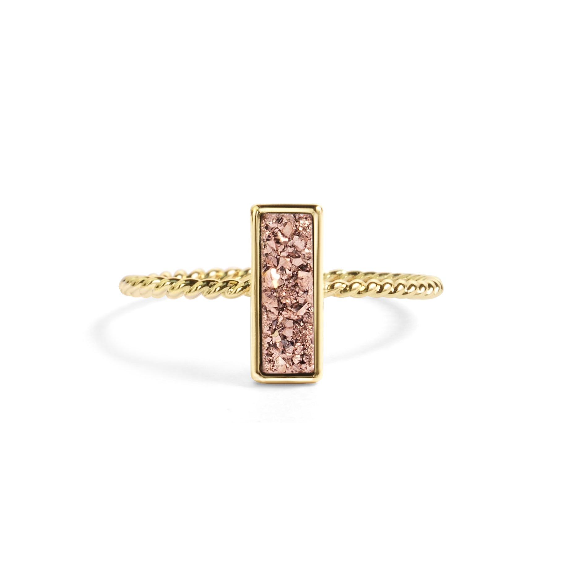 Pyrite Stacking Ring Set Women's Stone Ring