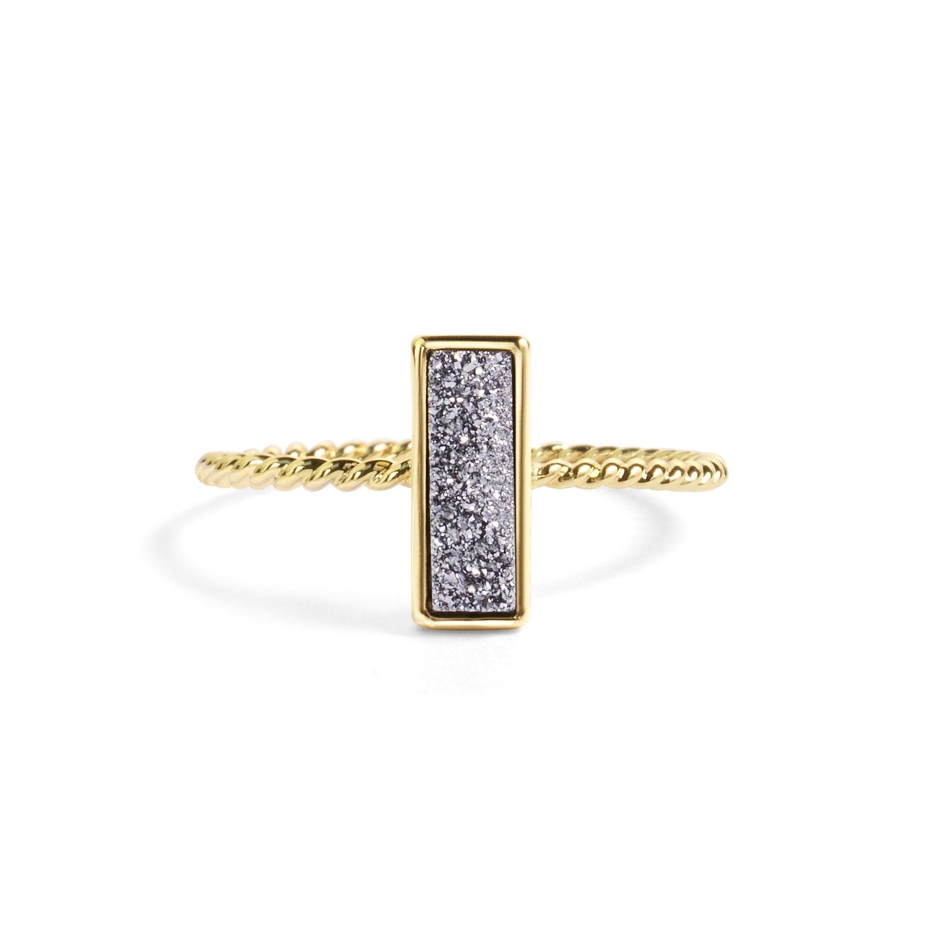 Tall Silver Stacking Ring Women's Stone Ring