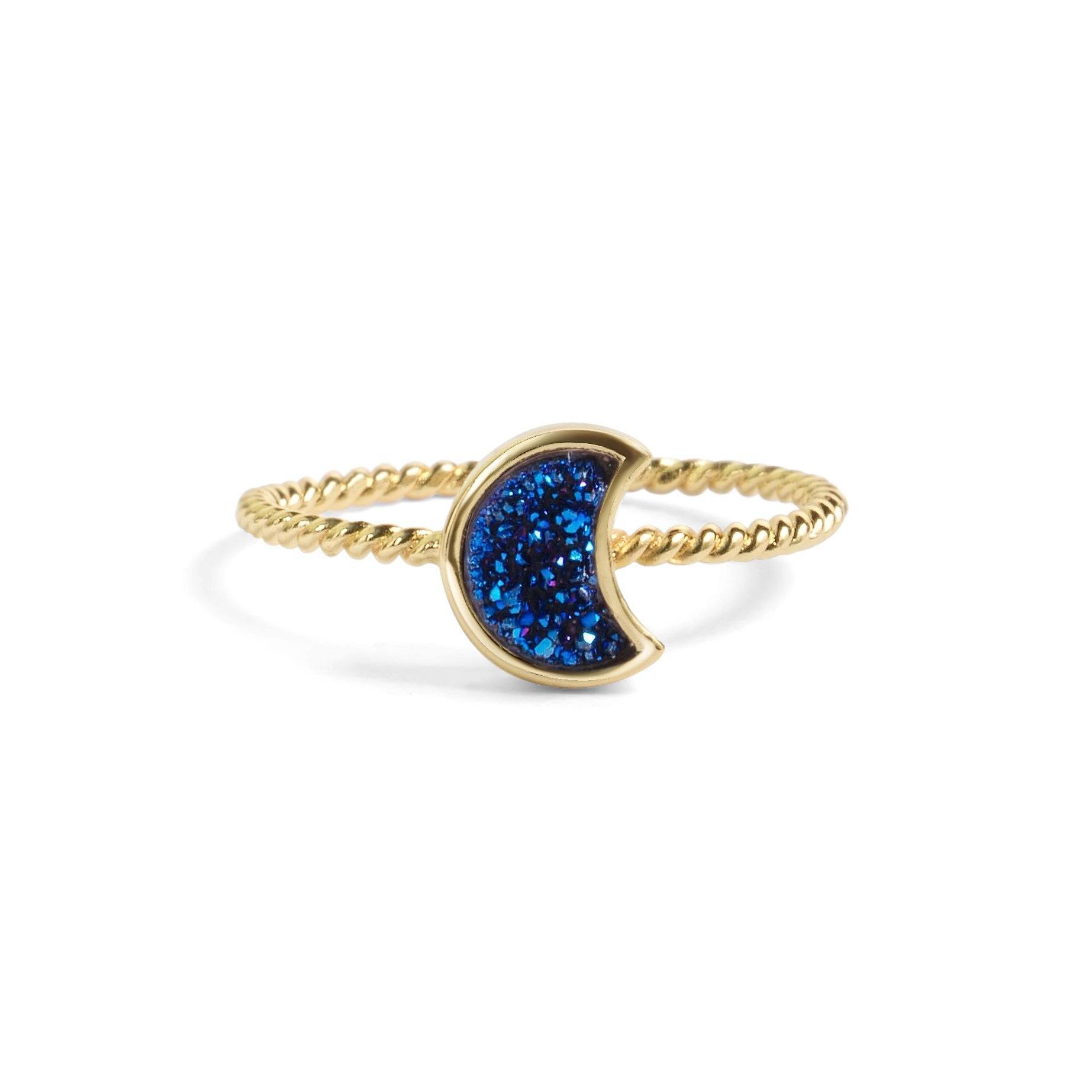 blue druzy ring