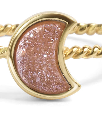 Moonbloom Champagne Pink Druzy Stacking Ring Women's Stone Earring