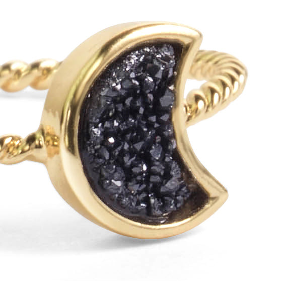 black druzy ring