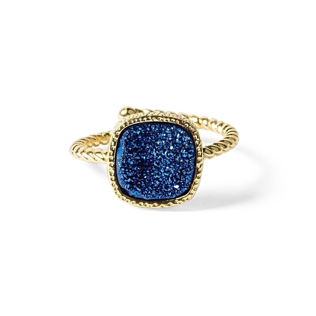 blue druzy ring