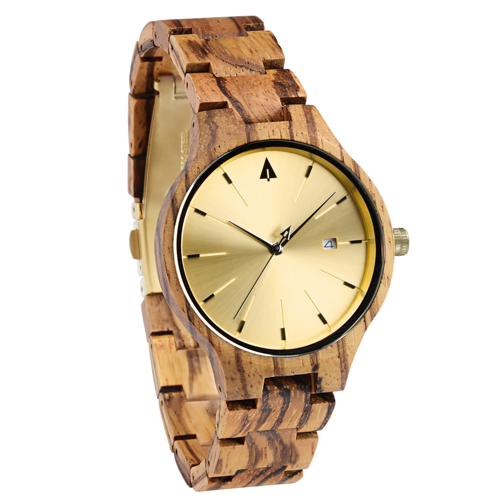 Solstice Zebrawood Gold Women's Wooden Watch
