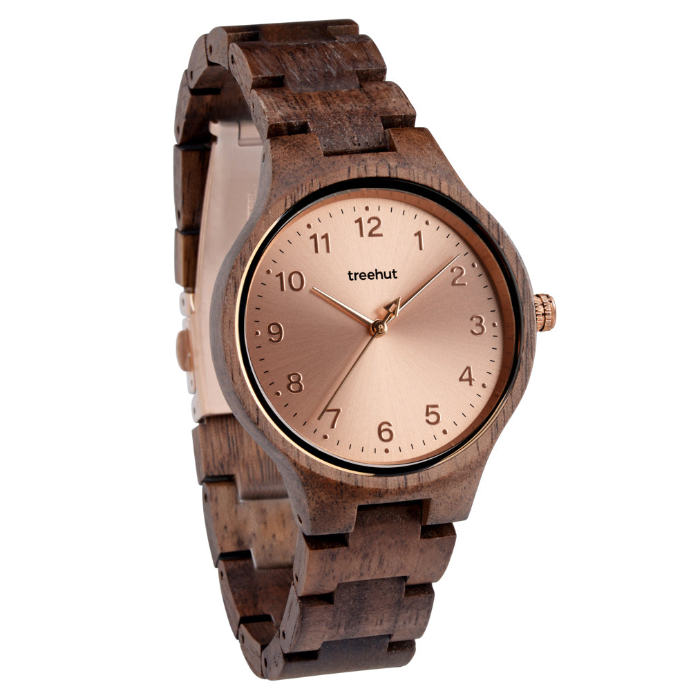 Solstice Walnut Rose Gold Women's Wooden Watch