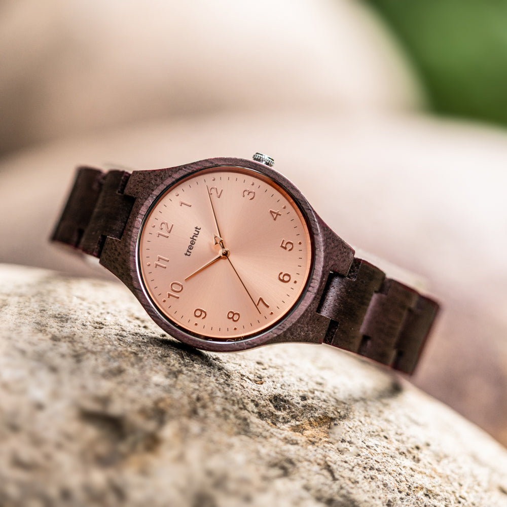 Solstice Walnut Rose Gold Women's Wooden Watch