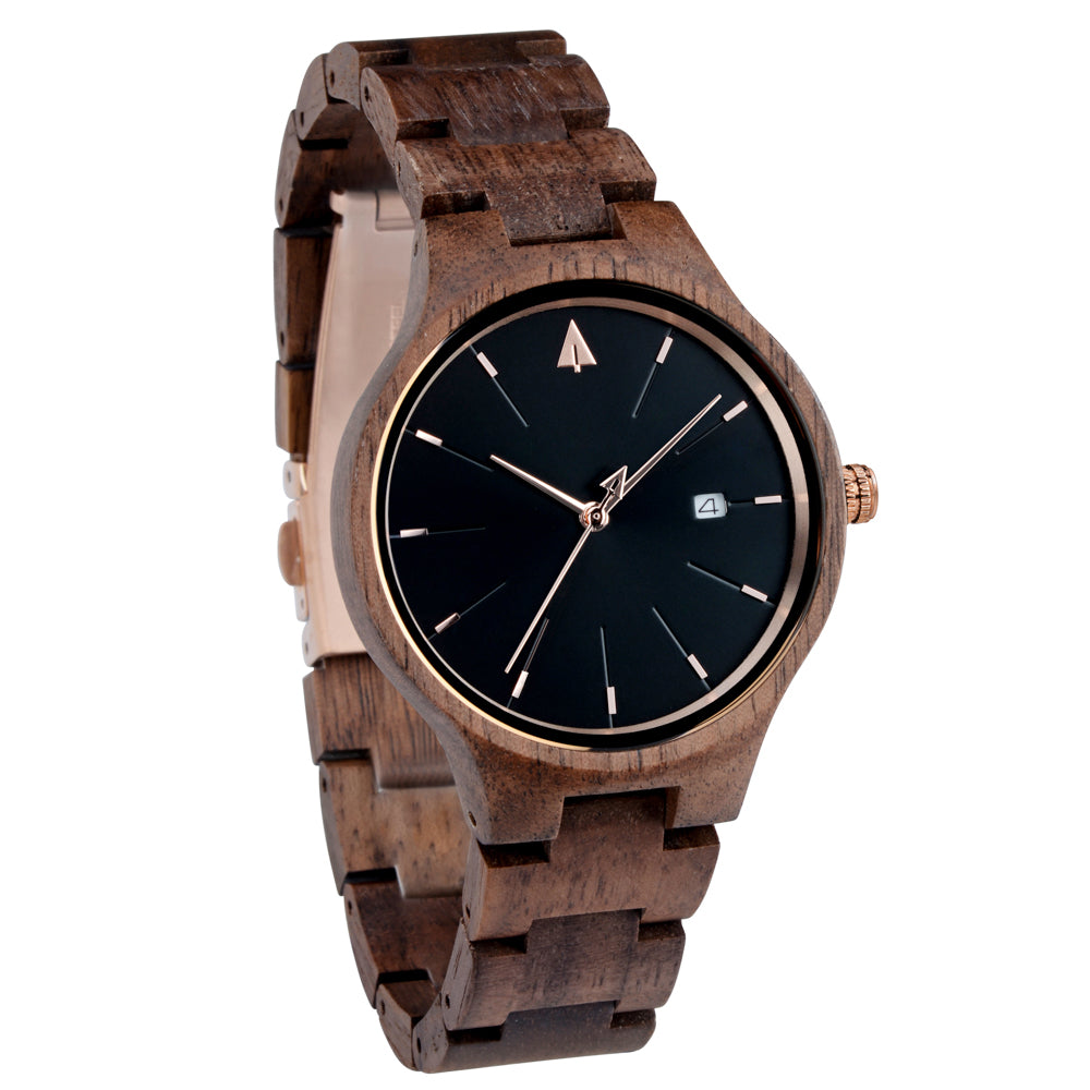 Solstice Chocolate Walnut Rose Women's Wooden Watch