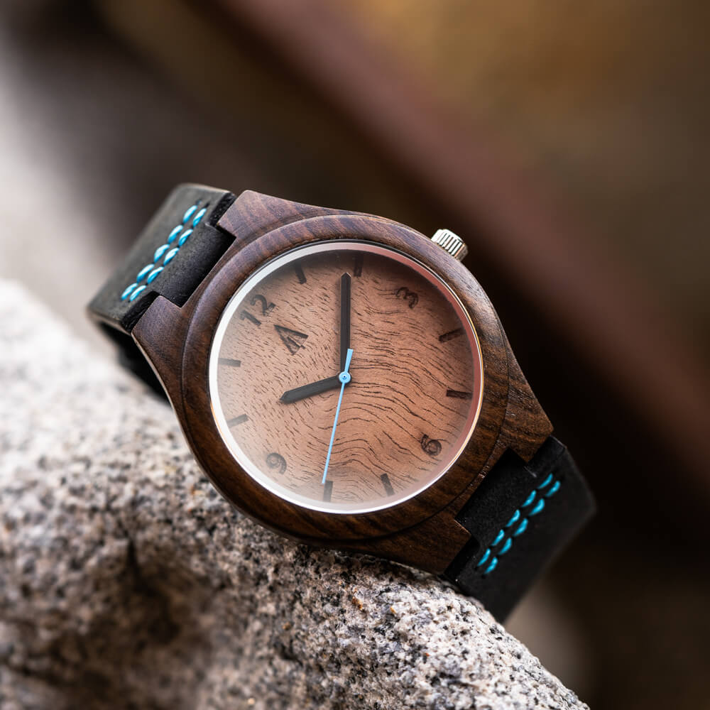 Classic Ebony Walnut Burl Small Women's Wooden Watch