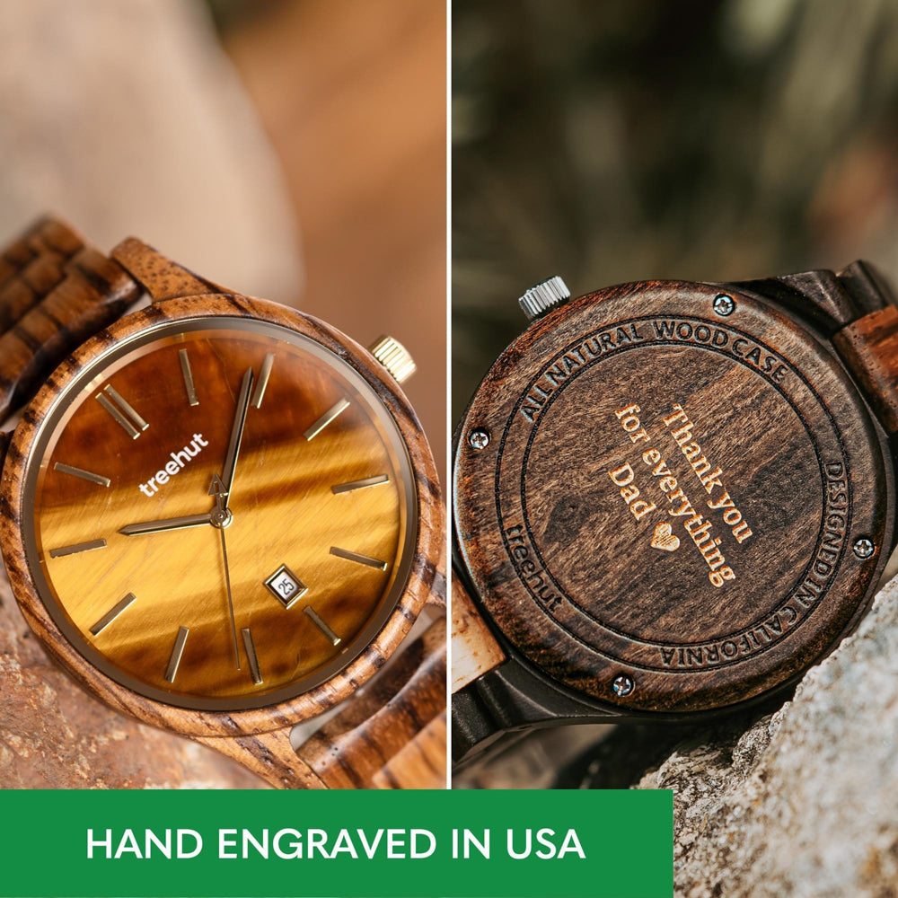 Sierra Zebrawood Tiger Eye Men's Wooden Watch