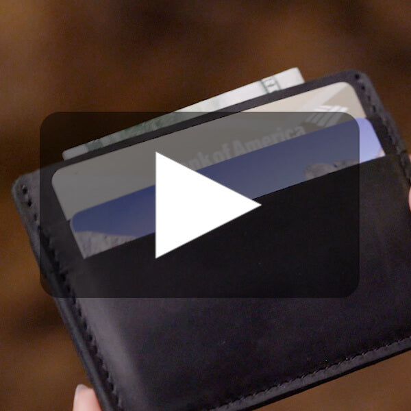 black leather card case