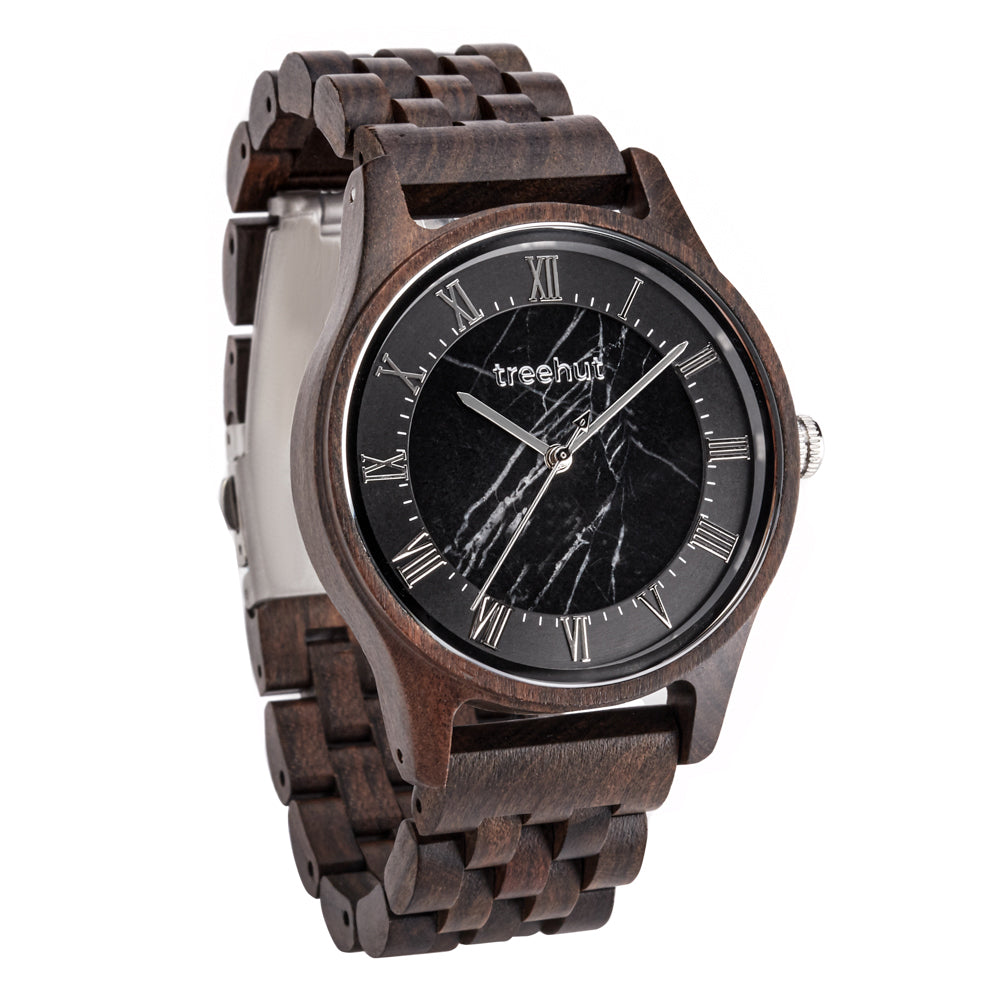 Sojourn Black Marble Ebony Men's Wooden Watch