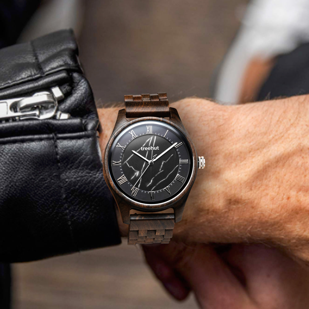 Sojourn Black Marble Ebony Men's Wooden Watch