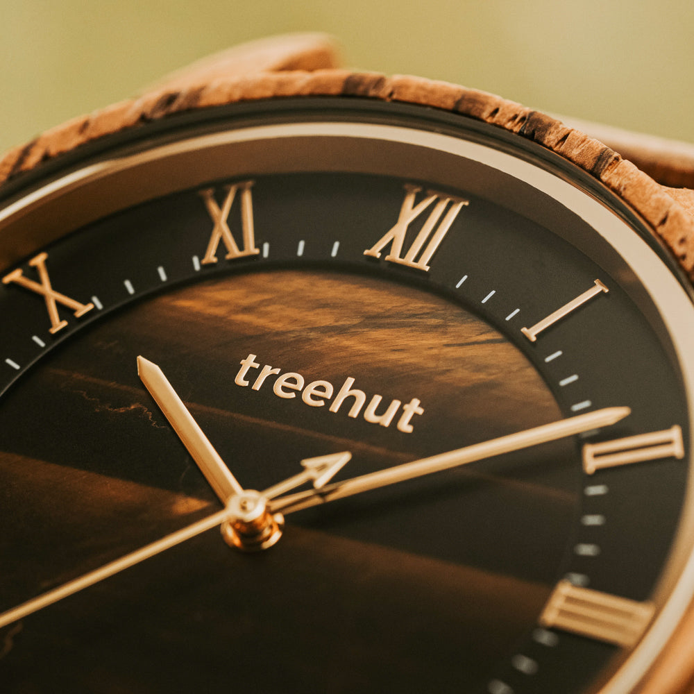 Sojourn Tiger Eye Zebrawood Men's Marble Wooden Watch