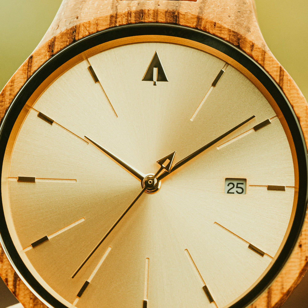 Solstice Zebrawood Gold Women's Wooden Watch